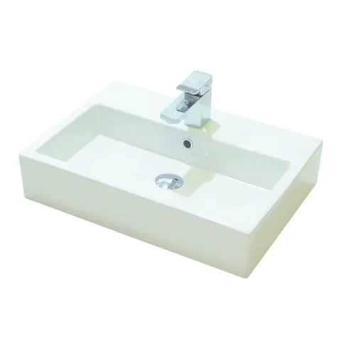 Saneux Matteo 60x42cm Washbasin 1th - Gloss White detail view - Image 2