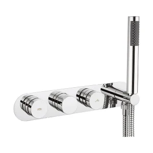 Crosswater Dial Central Thermostatic Shower Valve With 2 Way Diverter & Handset Chrome