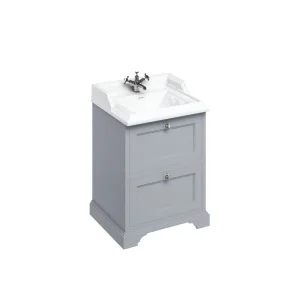 Burlington 600 Freestanding Basin unit with drawers RAL 7031 Blue grey Matt