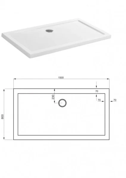 Crosswater Rectangular Shower Tray 800 x 1500 35mm