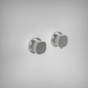 Ava Purity 1 Way 2 Handle Thermostatic Valve W/ Flanges - Brushed Stainless Steel