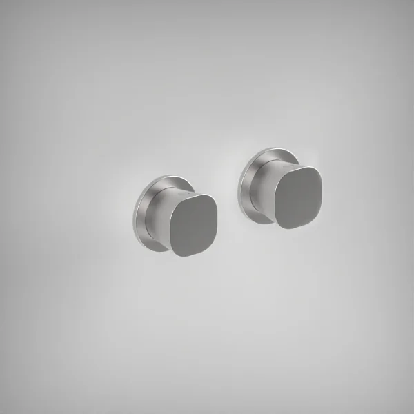 Ava Purity Hot & Cold Stop Valves W/ Flanges - Brushed Stainless Steel