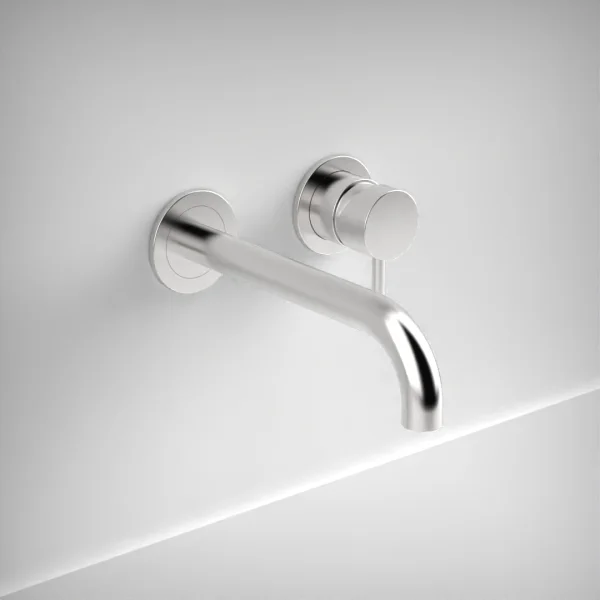 Ava Trend 2 Hole Wall Mounted Bath Mixer - Polished Stainless Steel