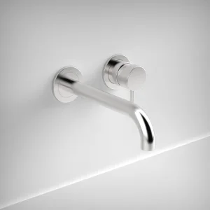 Ava Trend 2 Hole Wall Mounted Bath Mixer - Polished Stainless Steel