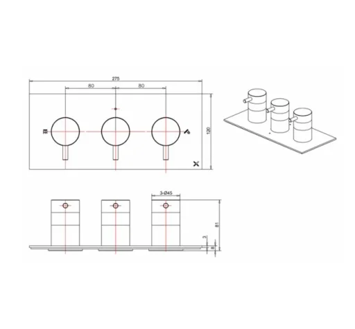 Crosswater Mpro 3 Handle Trimset (must Be Paired With Wlbp3001r+) Chrome detail view - Image 4