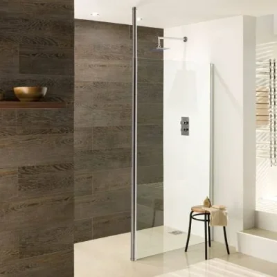 Eastbrook Valliant Round Pole Walk In 8mm 1200x1950 Chrome product image - Image 1