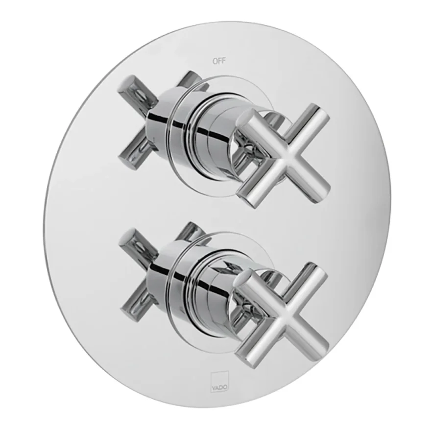 Vado Dx Elements 1 Outlet 2 Handle Concealed Thermostatic Valve Round Backplate Chrome product image - Image 1