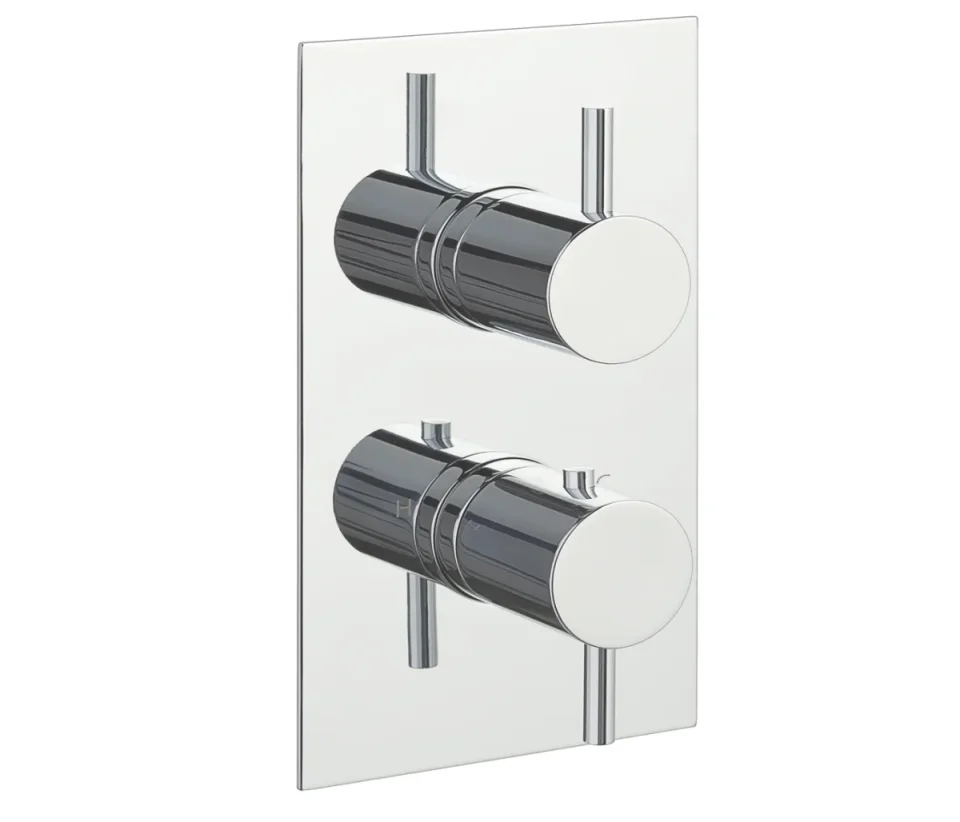 Just Taps Florence Thermostatic Concealed 2 Outlet  Designer Handle Chrome product image - Image 1