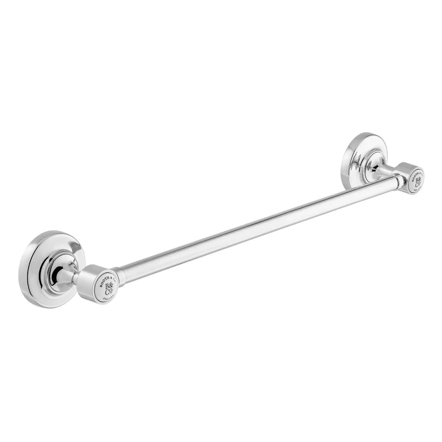 Booth & Co. 450mm Towel Rail Chrome & White product image - Image 1