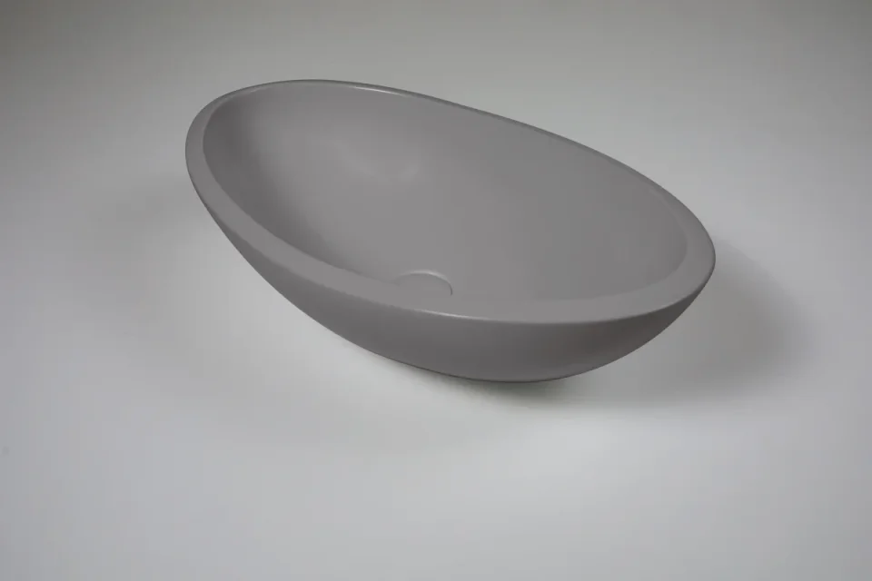 Bc Designs Kurv Basin 615 X 360 Industrial Grey product image - Image 1