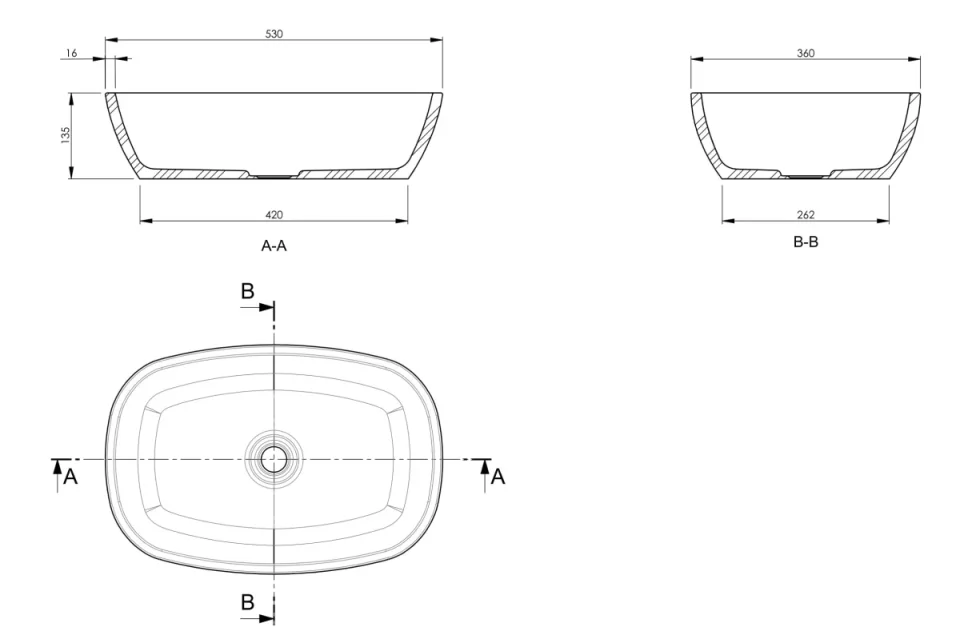 Bc Designs Vive Basin 530 X 360 Satin Rose detail view - Image 2