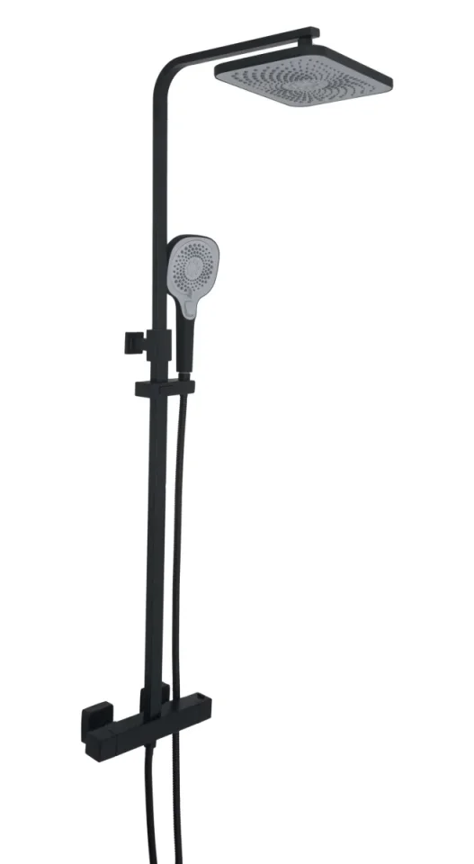 Just Taps Hix Thermostatic Bar Valve With 2 Outlets Adjustable Riser Matt Black product image - Image 1