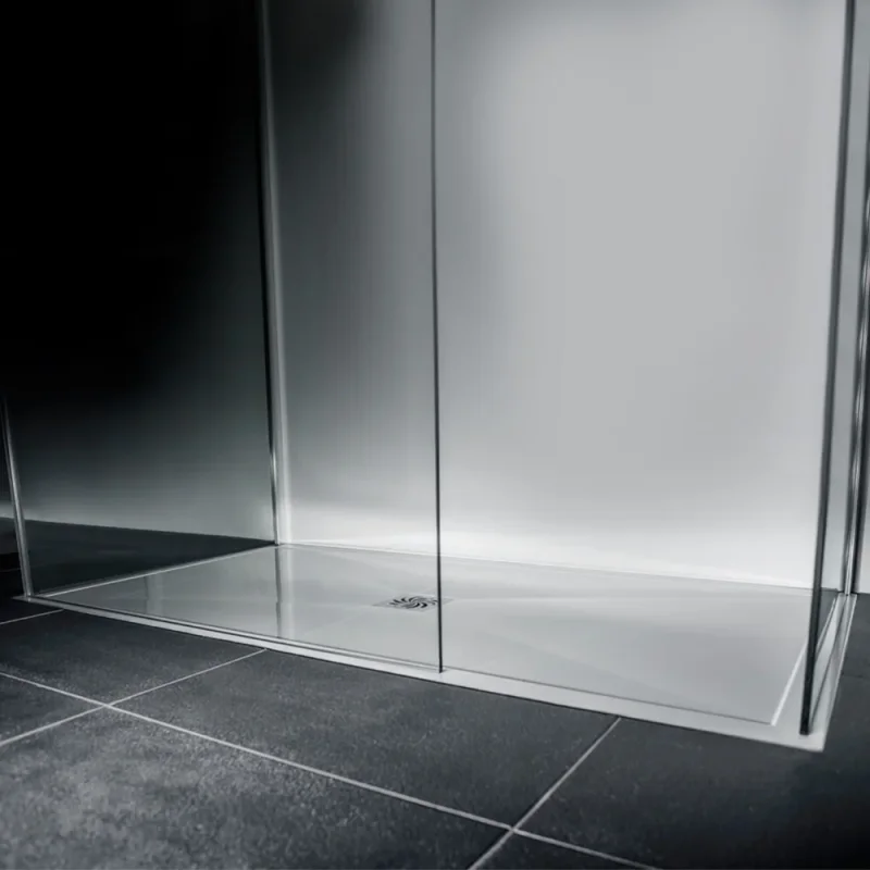 London Showers  Symmetry Slim 25 1700 x 760mm Tray & Waste - White product image - Image 1