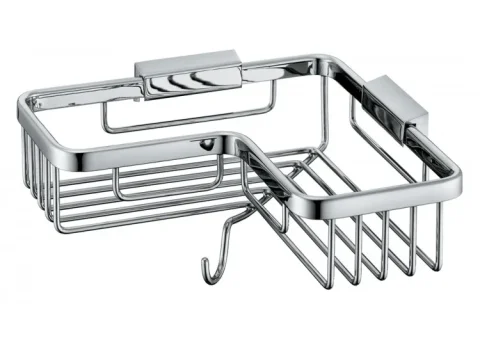 Vado Basket Corner With Hook Wall Mounted Chrome detail view - Image 2