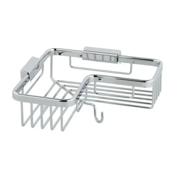 Vado Basket Corner With Hook Wall Mounted Chrome product image - Image 1