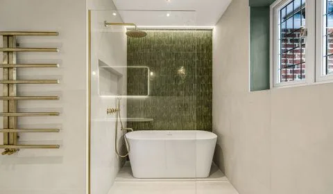 360° View - The Botanical & Brass Bathroom