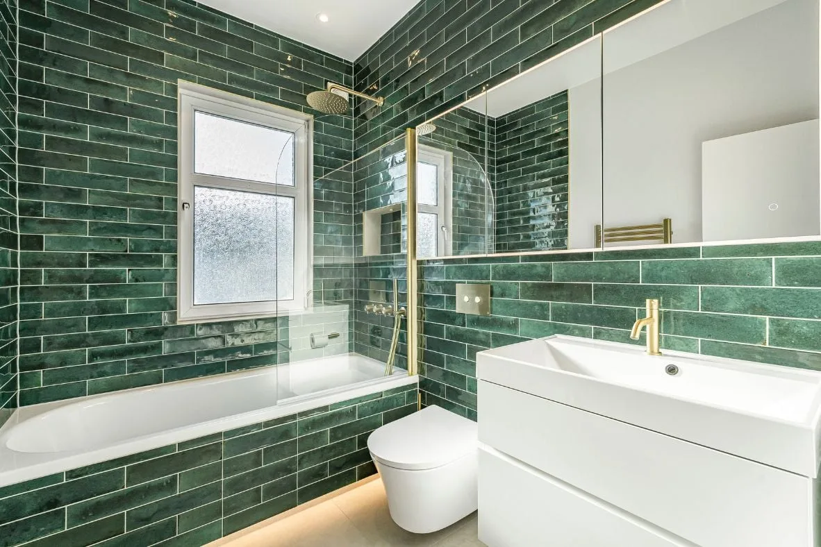 360° View - A 1930s-Inspired Main Bathroom with a Modern Twist