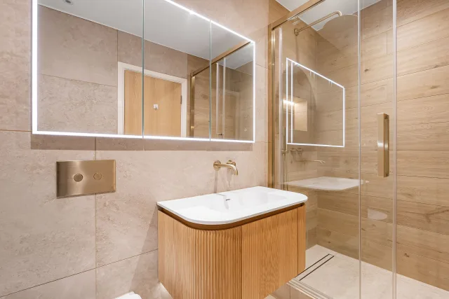 The Golden Wood Shower Room